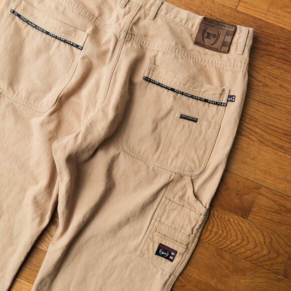 VTG Phat Farm Jeans Men 40x34 Khaki Carpenter Denim Baggy Wide Leg Hip-Hop Skate - Picture 5 of 6